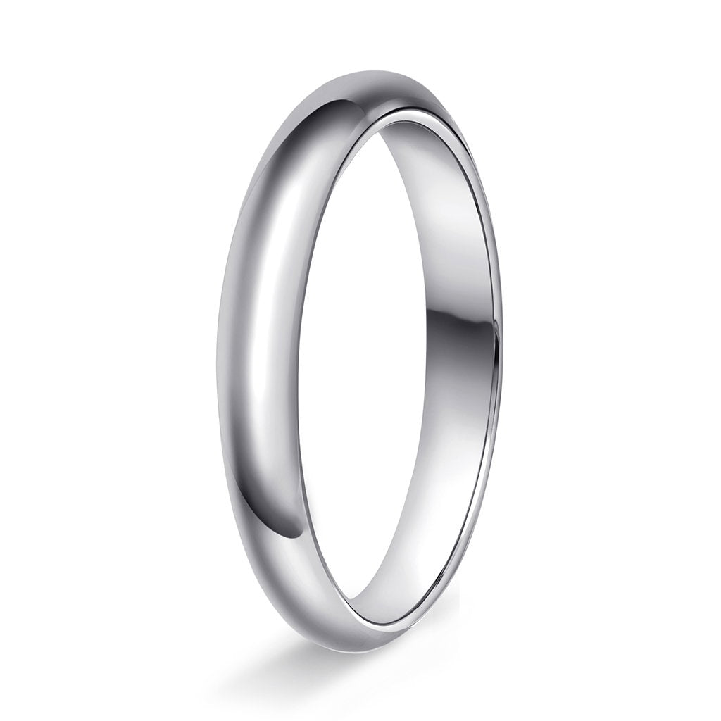 Ring i 950 platina, halvrund og flat, bilde 4 av 12
