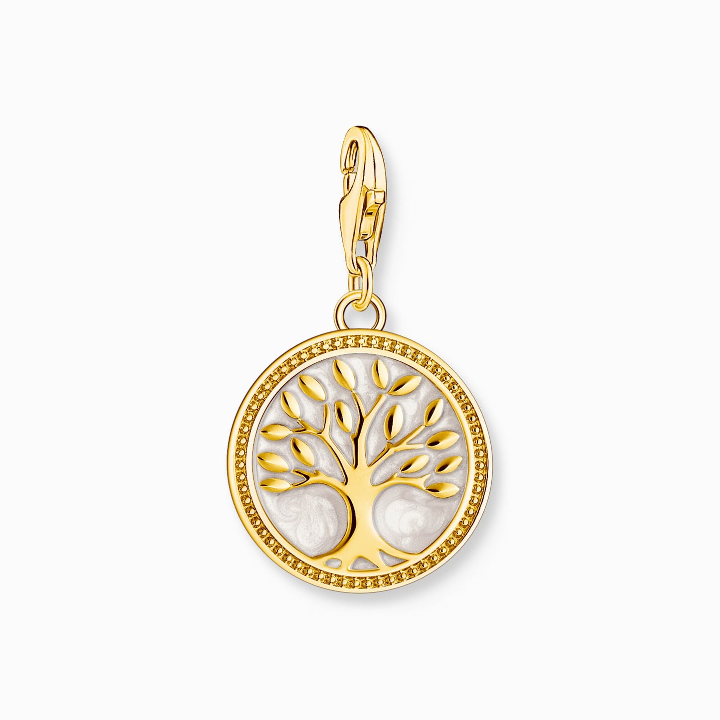 Gullbelagt Tree-of-love sjarmanheng med hvit kald emalje 2057-427-39