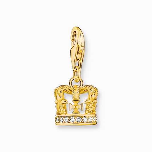 Gullbelagt sjarmanheng LONDON krone med zirkonia 2123-414-39