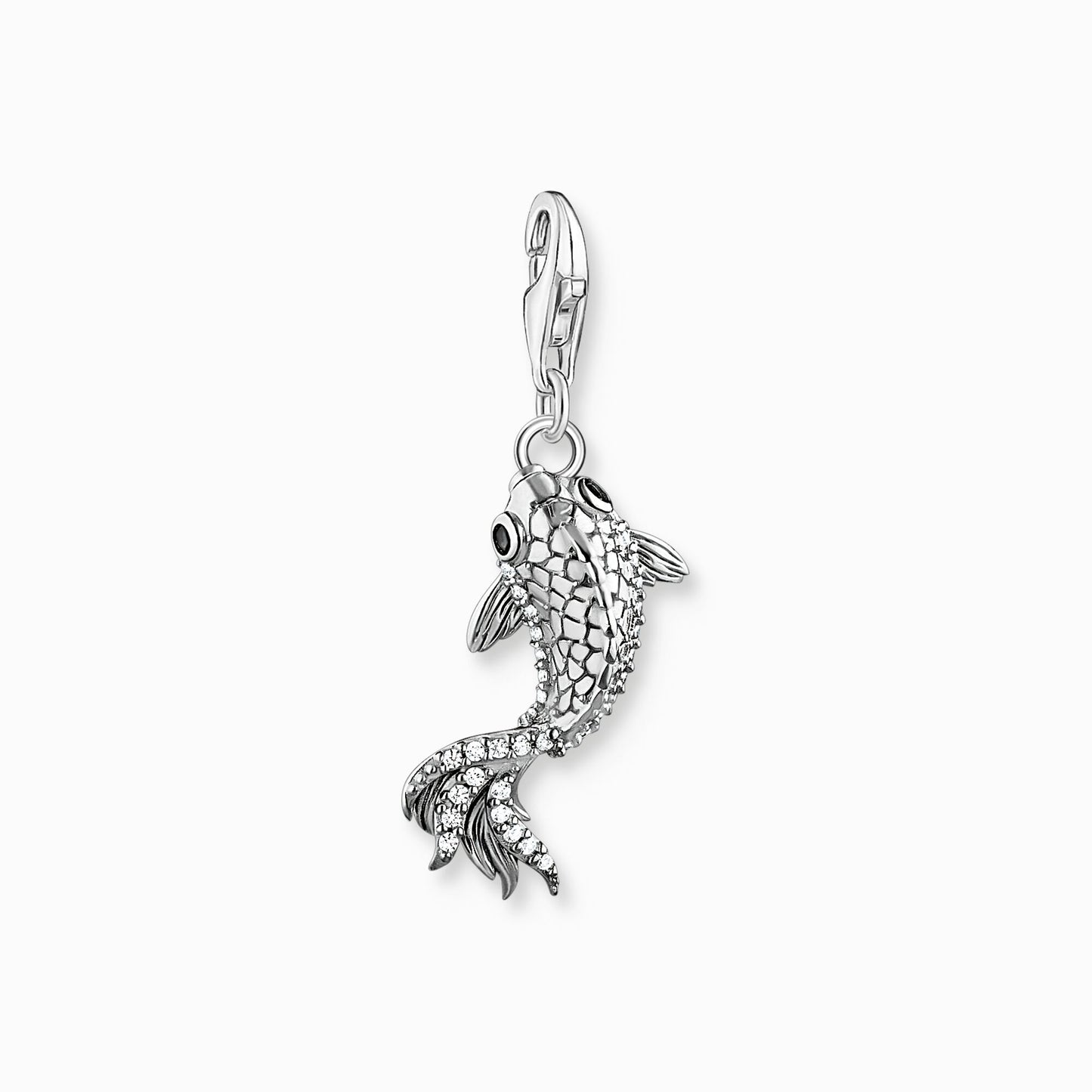 Charm pendant koi with zirconia stones silver 2170-643-21