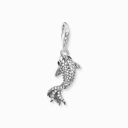 Charm pendant koi with zirconia stones silver 2170-643-21