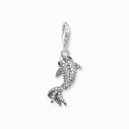 Charm pendant koi with zirconia stones silver 2170-643-21