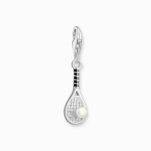 Sølv sjarm anheng tennisracket med ferskvannsperle  2173-158-21