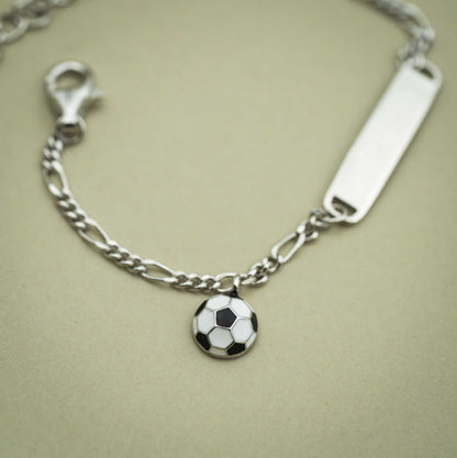 Armbånd i sølv med fotball 21761