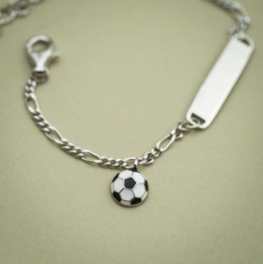Armbånd i sølv med fotball 21761