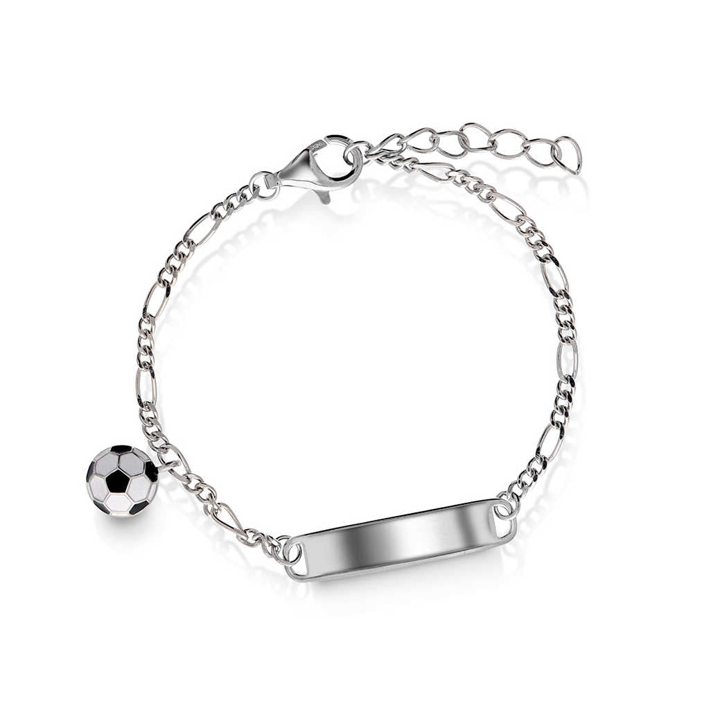Armbånd i sølv med fotball 21761