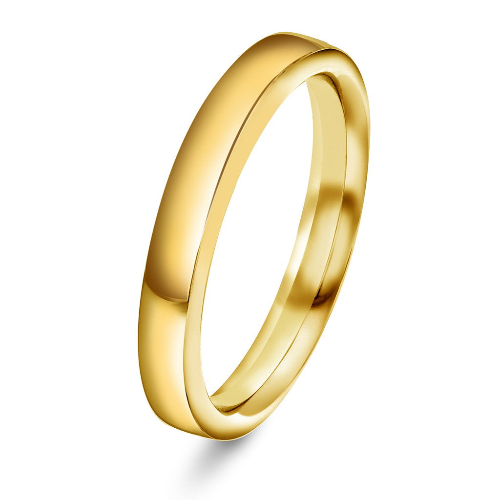 Beta ring i 14 karat gult gull, alliansering 3,4 mm