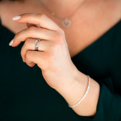 Ring i rhodinert 925 sølv med zirkonia 5,5 mm, bilde 2 av 4