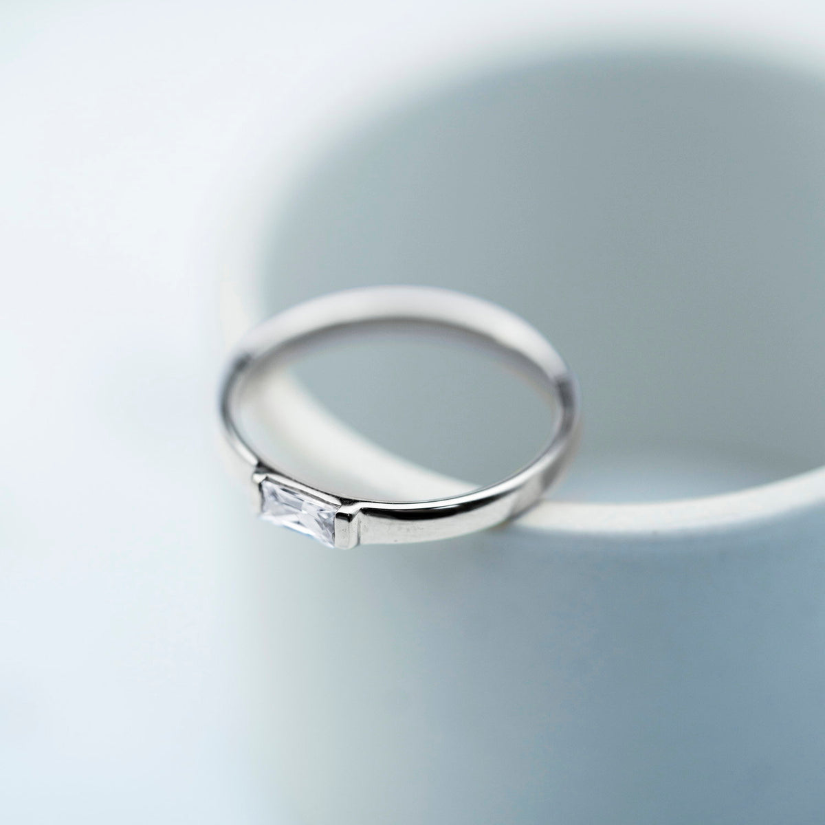 Verona ring i rhodinert 925 sølv med zirkonia 3 mm, bilde 3 av 4