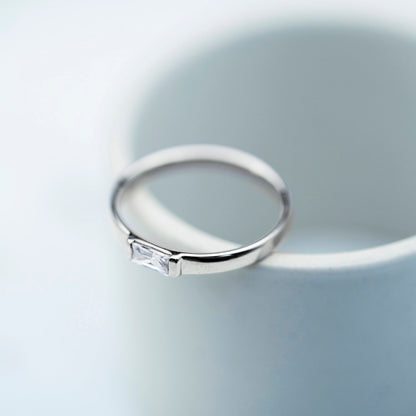 Verona ring i rhodinert 925 sølv med zirkonia 3 mm, bilde 3 av 4