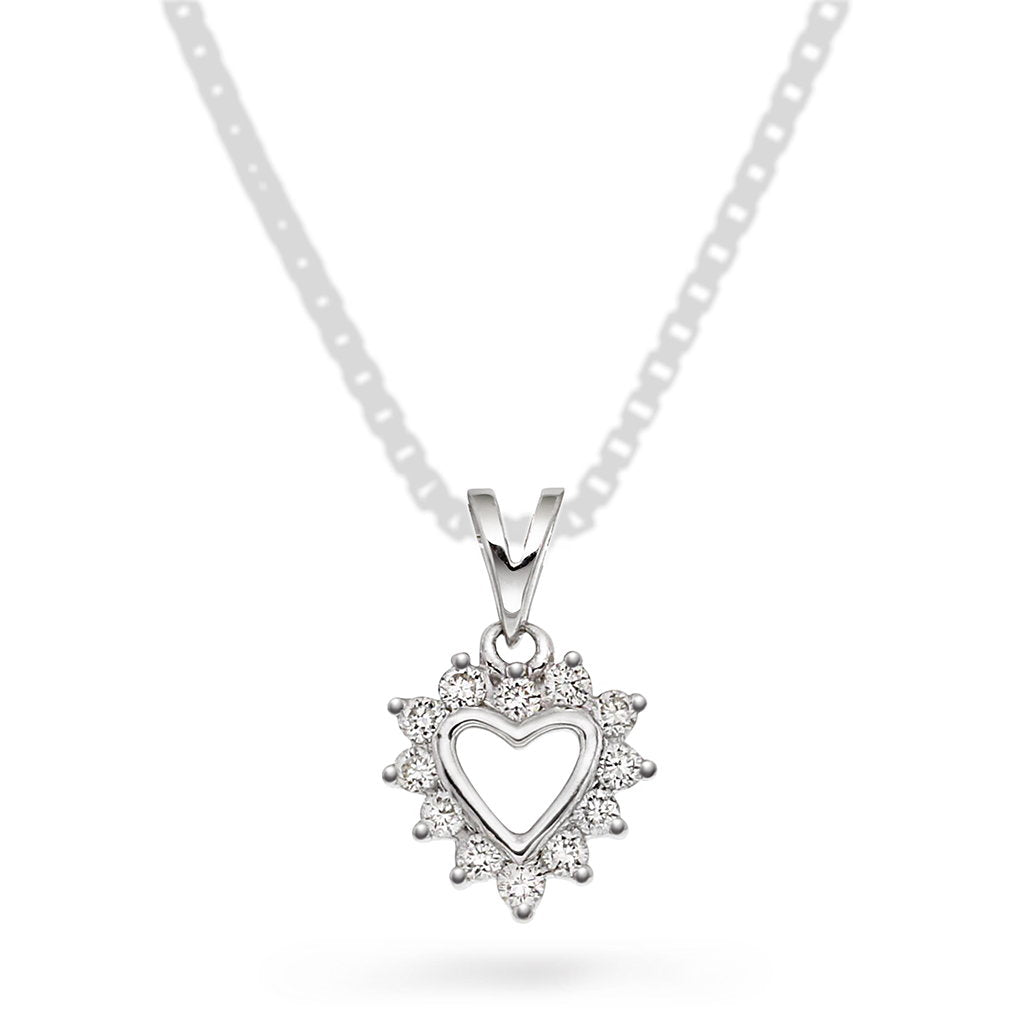 Anheng i hvitt gull med diamant 0,12 ct, bilde 1 av 2