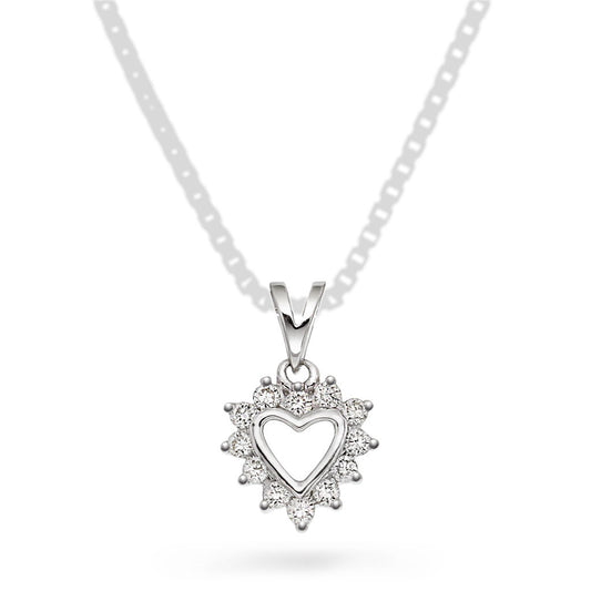 Anheng i hvitt gull med diamant 0,12 ct, bilde 1 av 2