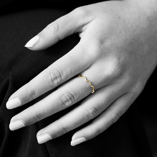 Peak ring i sølv, justerbar 221385