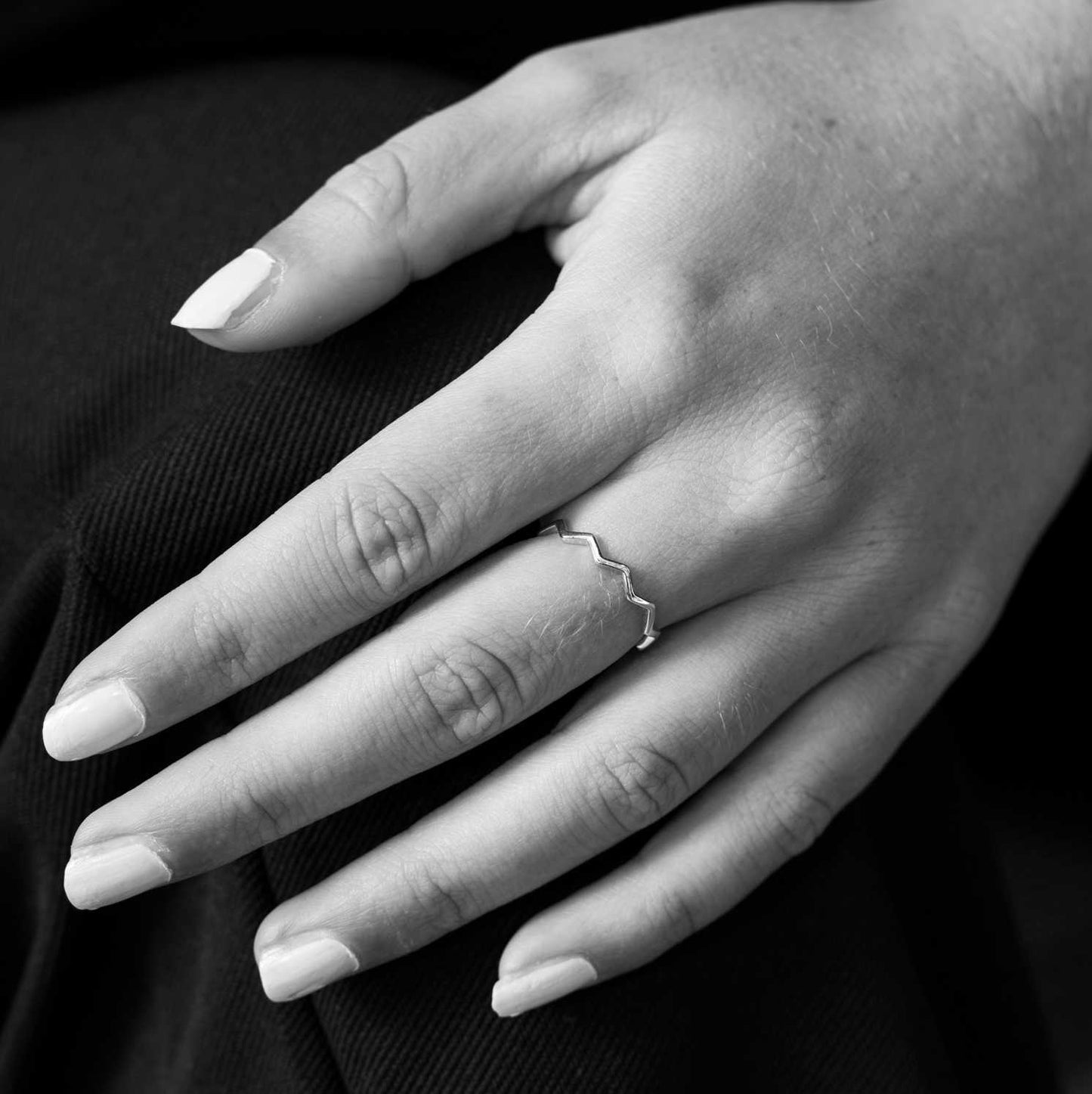 Peak ring i sølv, justerbar 221397