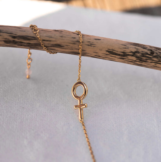 Femme armbånd i sølv med rosenkvarts 221413