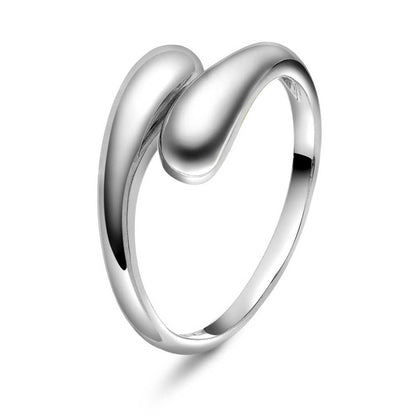 Edge ring i sølv, justerbar 221449