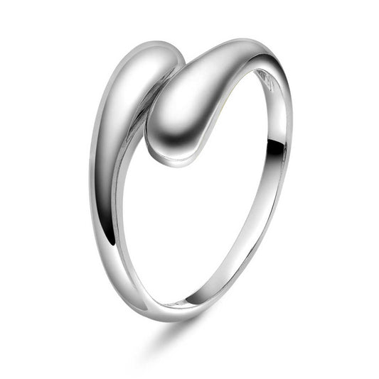 Edge ring i sølv, justerbar 221449