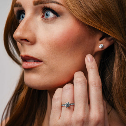 Gems ring i hvitt gull med laboratoriedyrket diamant 7,5 mm, bilde 2 av 5