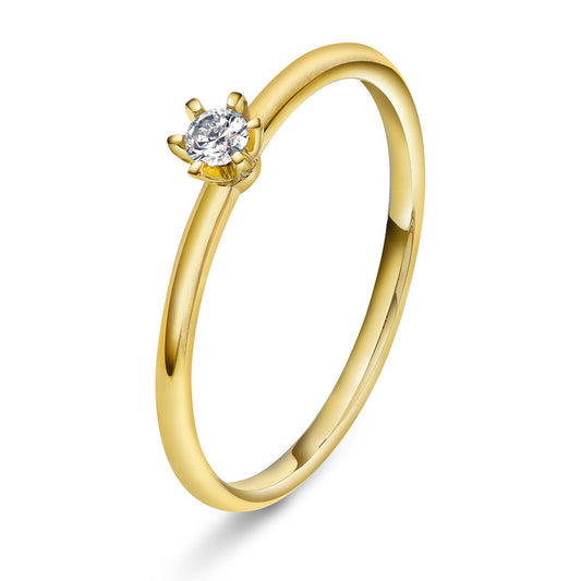 Vida ring i 585 gult gull med diamant 0,07 ct, bilde 1 av 2
