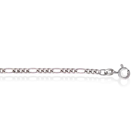 Figaro halskjede i rhodinert 925 sølv 2,8 mm, 60 cm