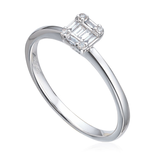 Ring baguett og brilliant cut 0,11ct WSI HV 585 Artikkelnr: 57570 - Bjerveur.noRing baguett og brilliant cut 0,11ct WSI HV 585 Artikkelnr: 57570