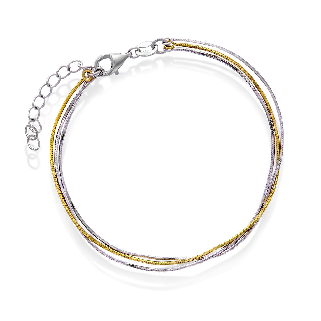 Fusion armbånd i 925 sølv, tofarget, 16+3 cm, bilde 1 av 4