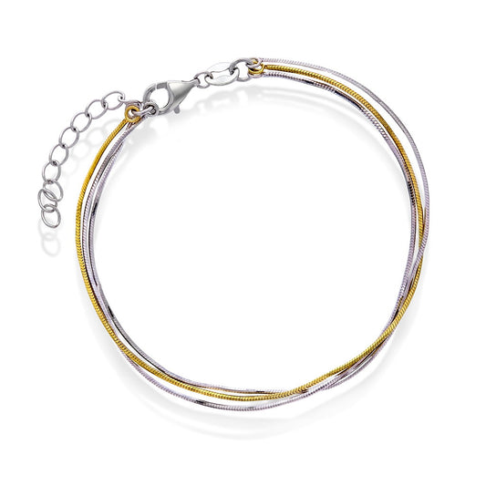 Fusion armbånd i 925 sølv, tofarget, 16+3 cm, bilde 1 av 4