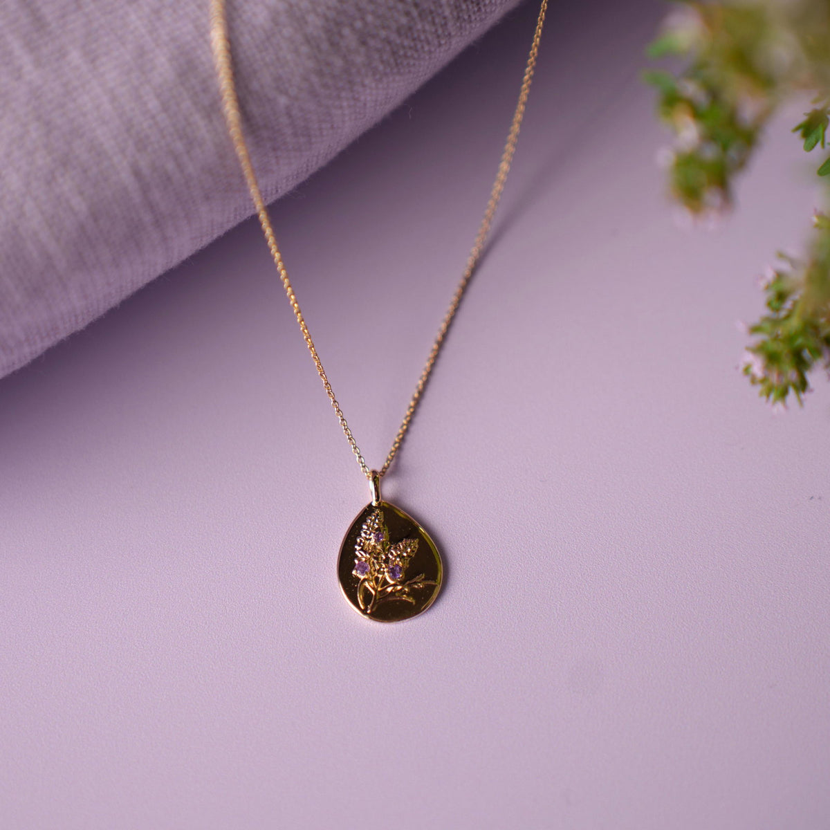 Amulett flink kjede med ametyst, bilde 3