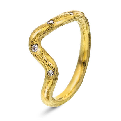 Wave ring i sølv med zirkonia 240234