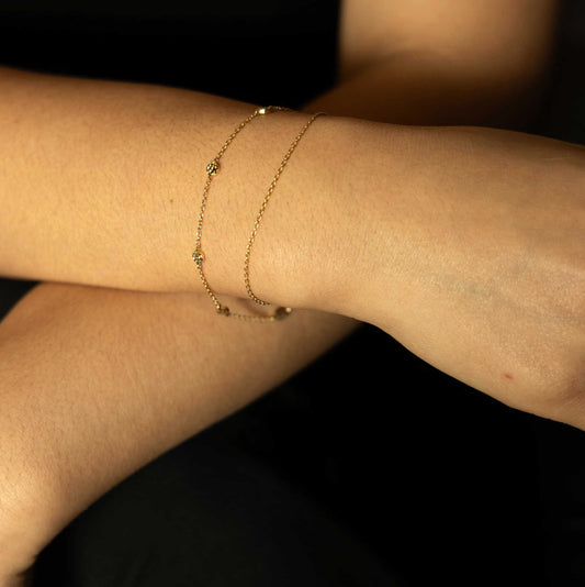 Heat double chain armbånd i sølv 240332
