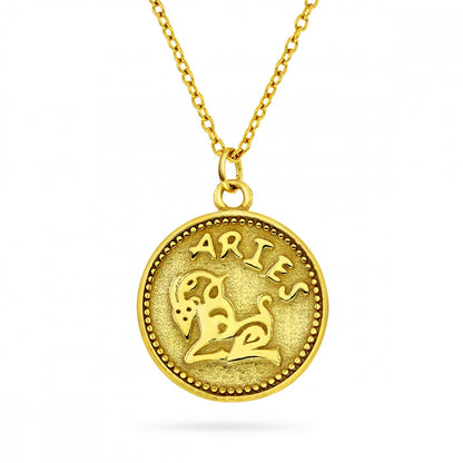 Zodiacs anheng i forgylt sølv, tosidig, 16 mm, bilde 24 av 24