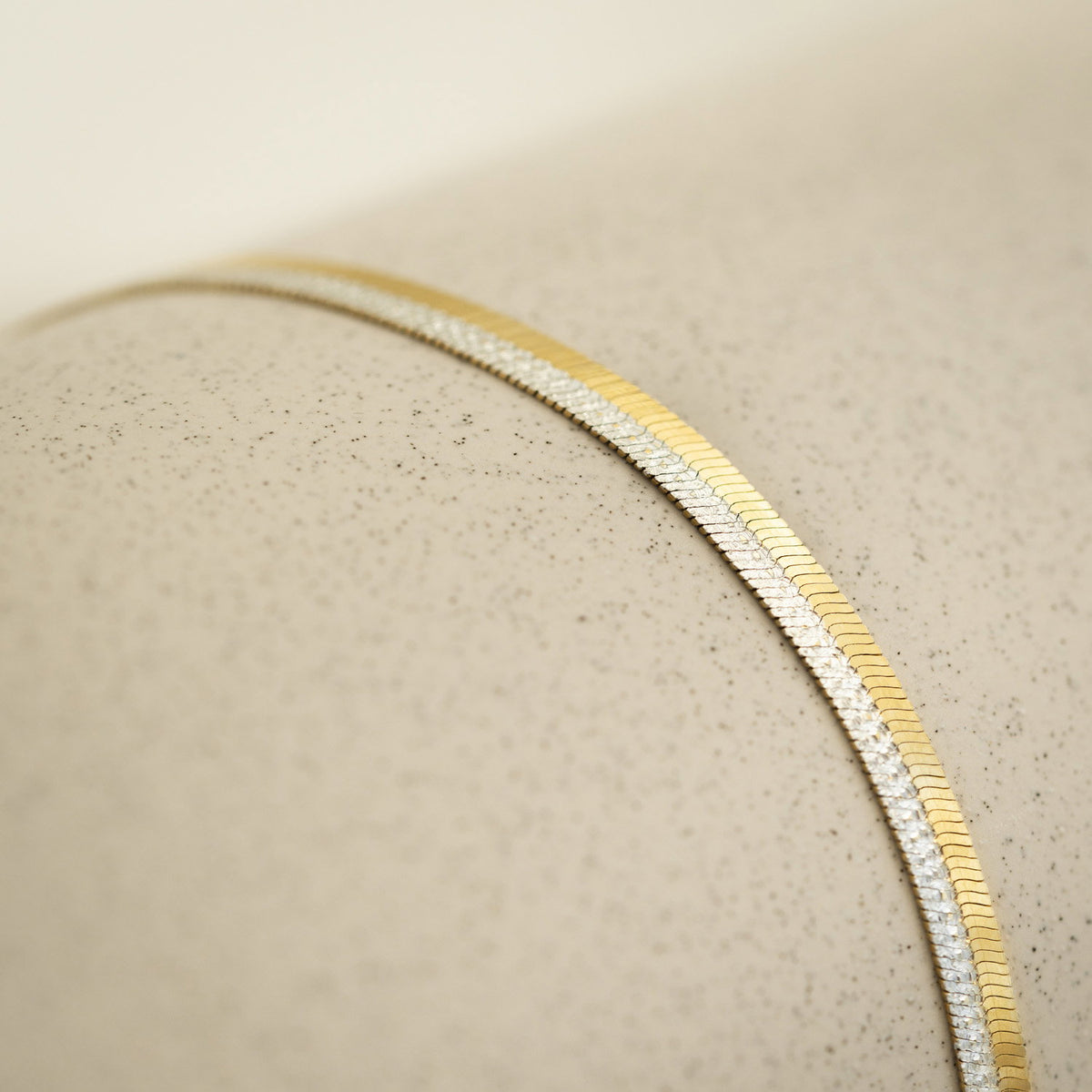 Armbånd i 925 sølv, rhodinert og forgylt, 4,3 mm, 16 cm, bilde 2 av 2