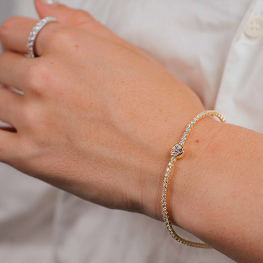Heartglow armbånd i forgylt sølv med zirkonia, bilde 2 av 3