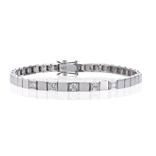 Armbånd i 585 gull med diamanter 0,5 ct HWE/SI, 4,5 mm, bilde 2 av 2