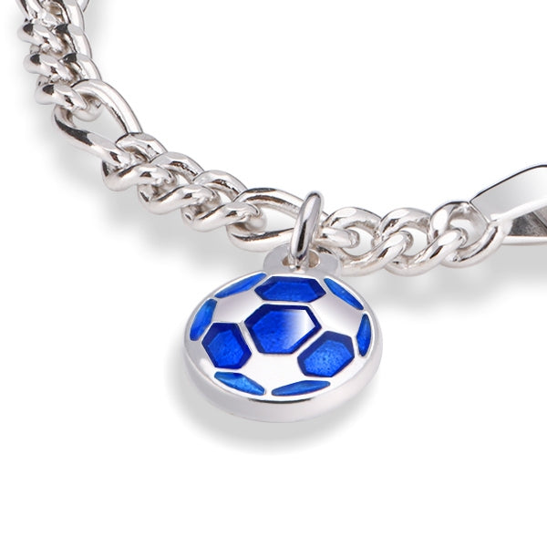 Armbånd i 925 sølv med glassemalje, fotball, bilde 3 av 8