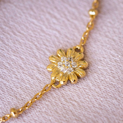Armbånd i sølv med zirkonia blomst 25329