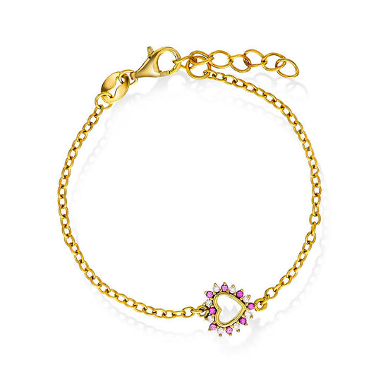 Armbånd i sølv med zirkonia hjerte 25427