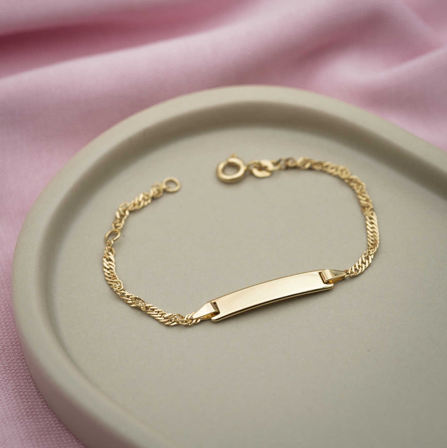 Armbånd i gull med plate 2,32 mm 25428