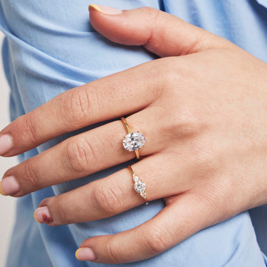 Lyra ring i forgylt sølv med zirkonia, 10 mm, bilde 2 av 2