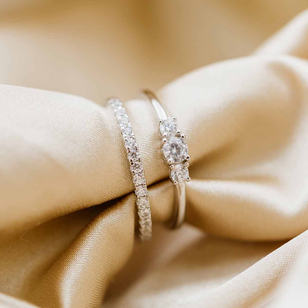Ring i 925 sølv med zirkonia, 2-i-1, bredde 5 mm, bilde 6 av 6