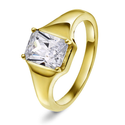 Riga ring i forgylt sølv med zirkonia, 9 mm, bilde 1 av 4