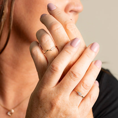 Ring i 585 gult gull med diamanter 0,02 ct, bilde 2 av 4