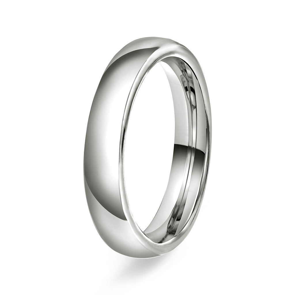 Ring i 14 karat hvitt gull, hvelvet/buet, polert, bilde 3 av 6
