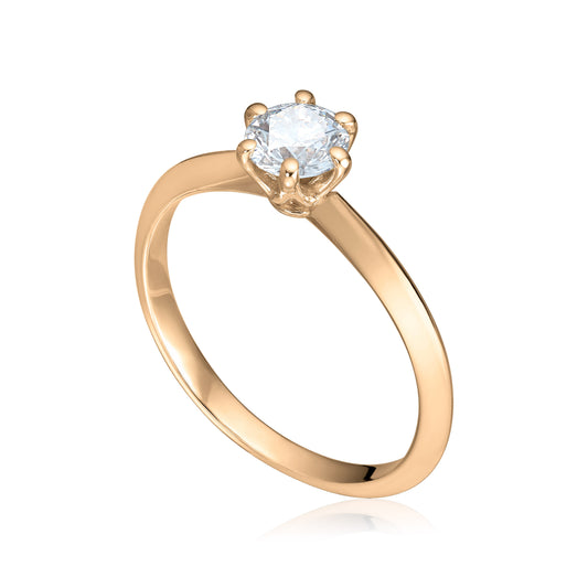 Svolder ring i 585 gull med diamant 0,20 ct HWE/SI, bilde 1 av 2