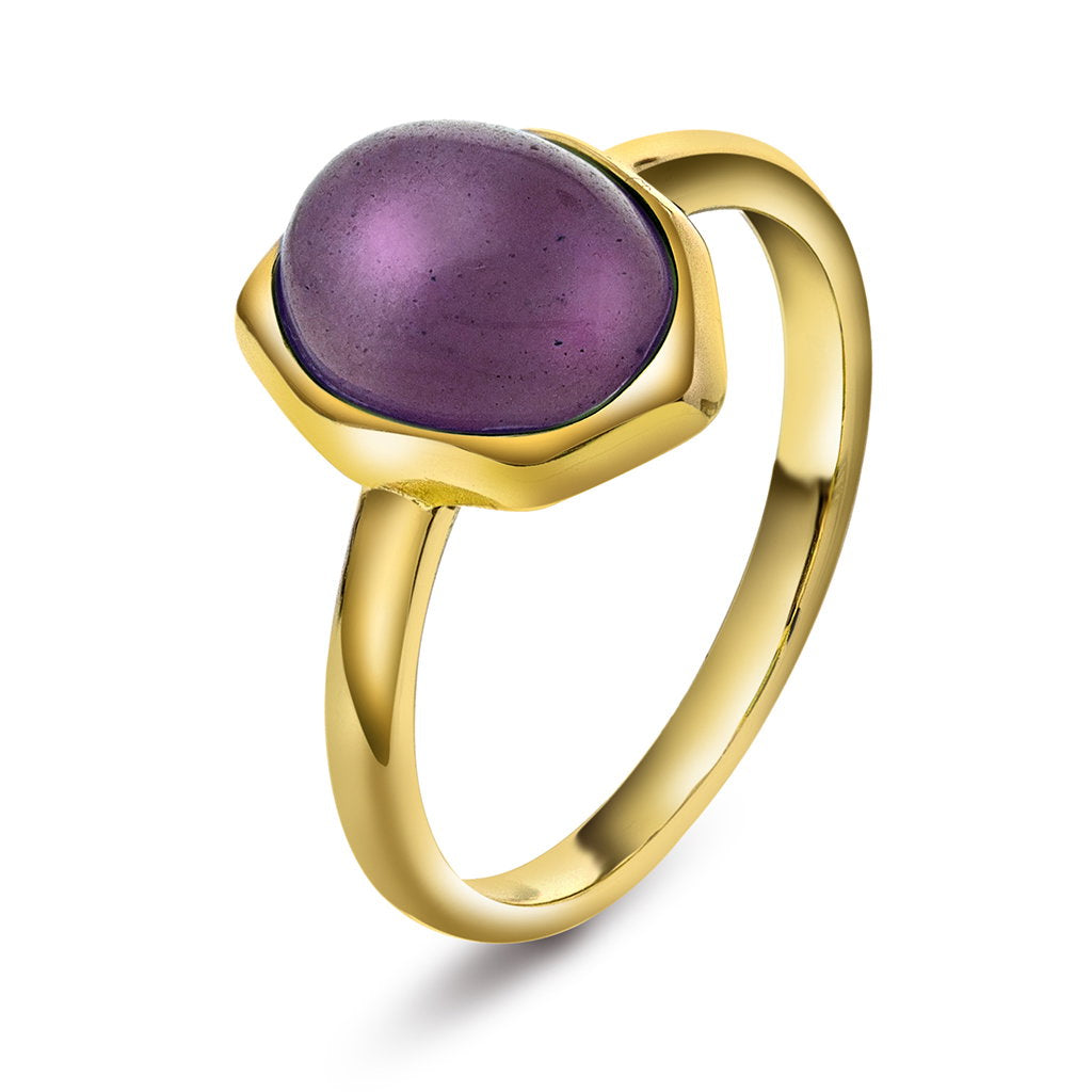 Serenity Beam ring i forgylt 925 sølv med ametyst, bilde 1 av 4