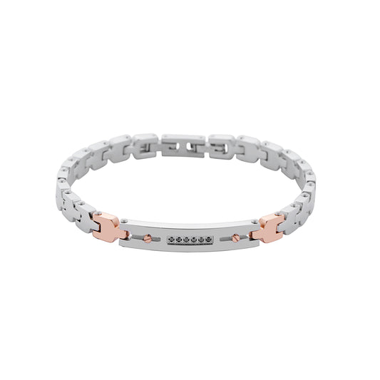 Sander forgylling ledd armbånd i forgylt stål, 7 mm, 22 cm