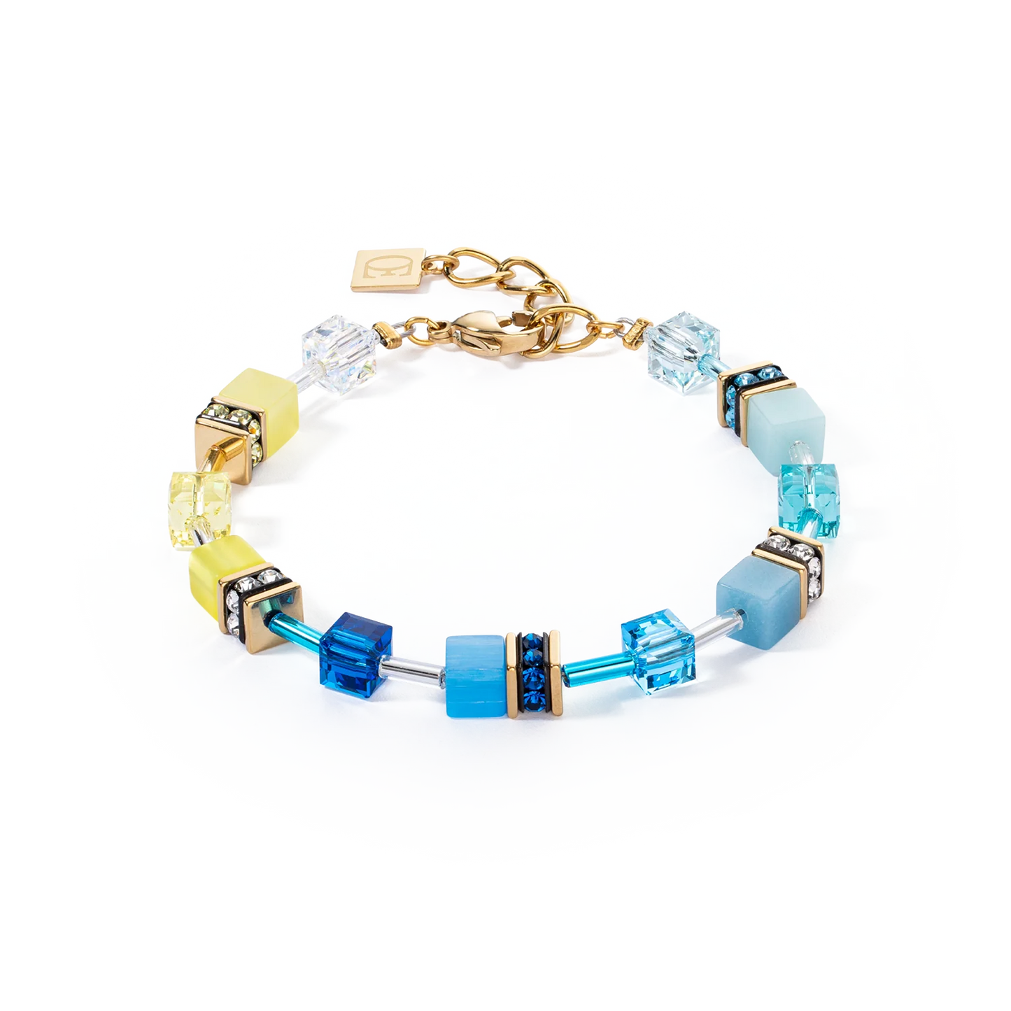 GeoCUBE® Ikonisk armbånd turkis-gult 2838300601