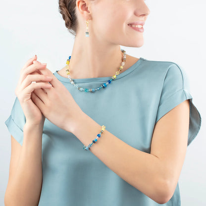 GeoCUBE® Ikonisk armbånd turkis-gult 2838300601