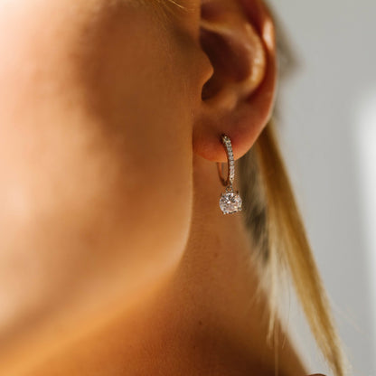 Øredobber i rhodinert 925 sølv med zirkonia, 23 mm, bilde 2 av 4