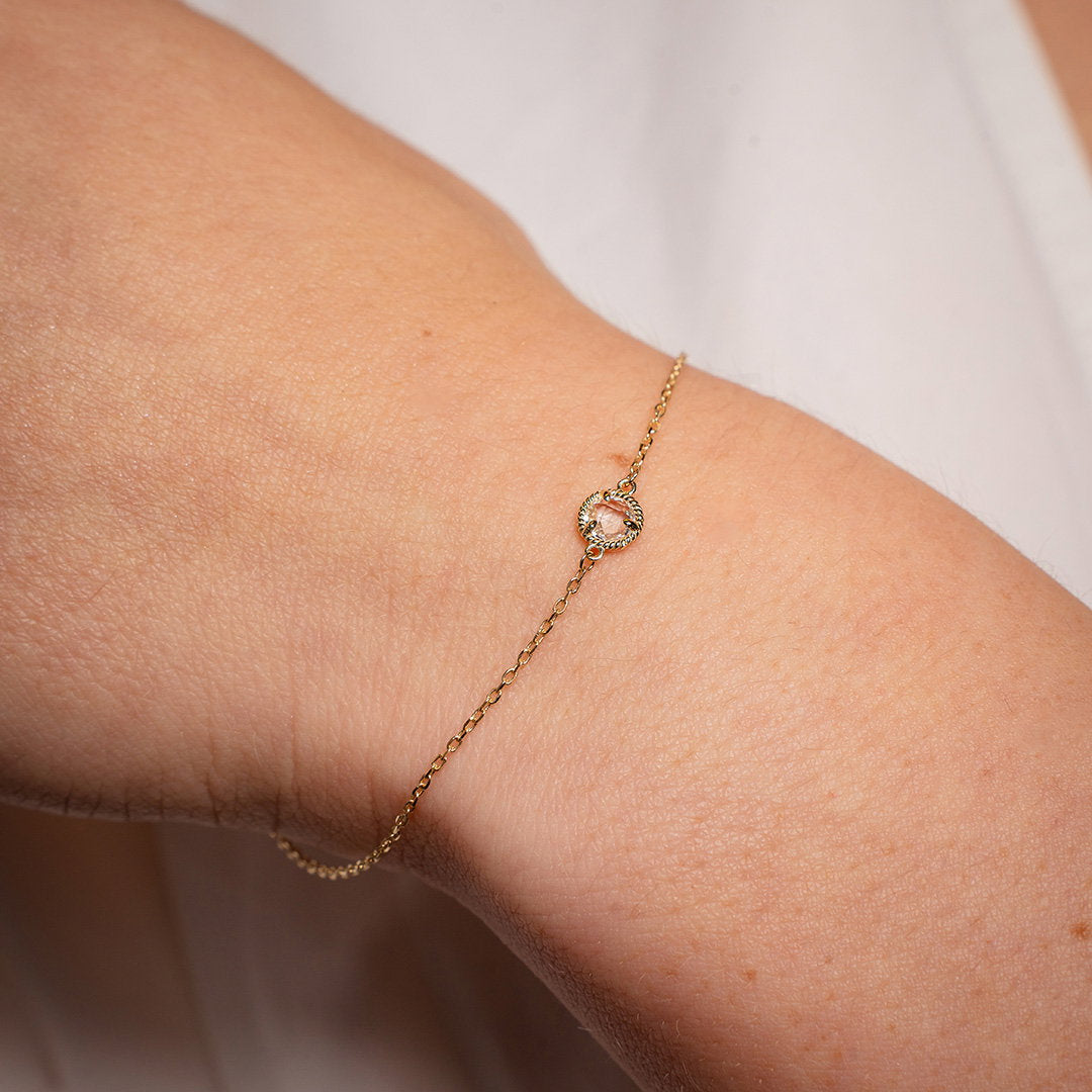 Armbånd i 585 gult gull med zirkonia 5,6 mm, bilde 2 av 2
